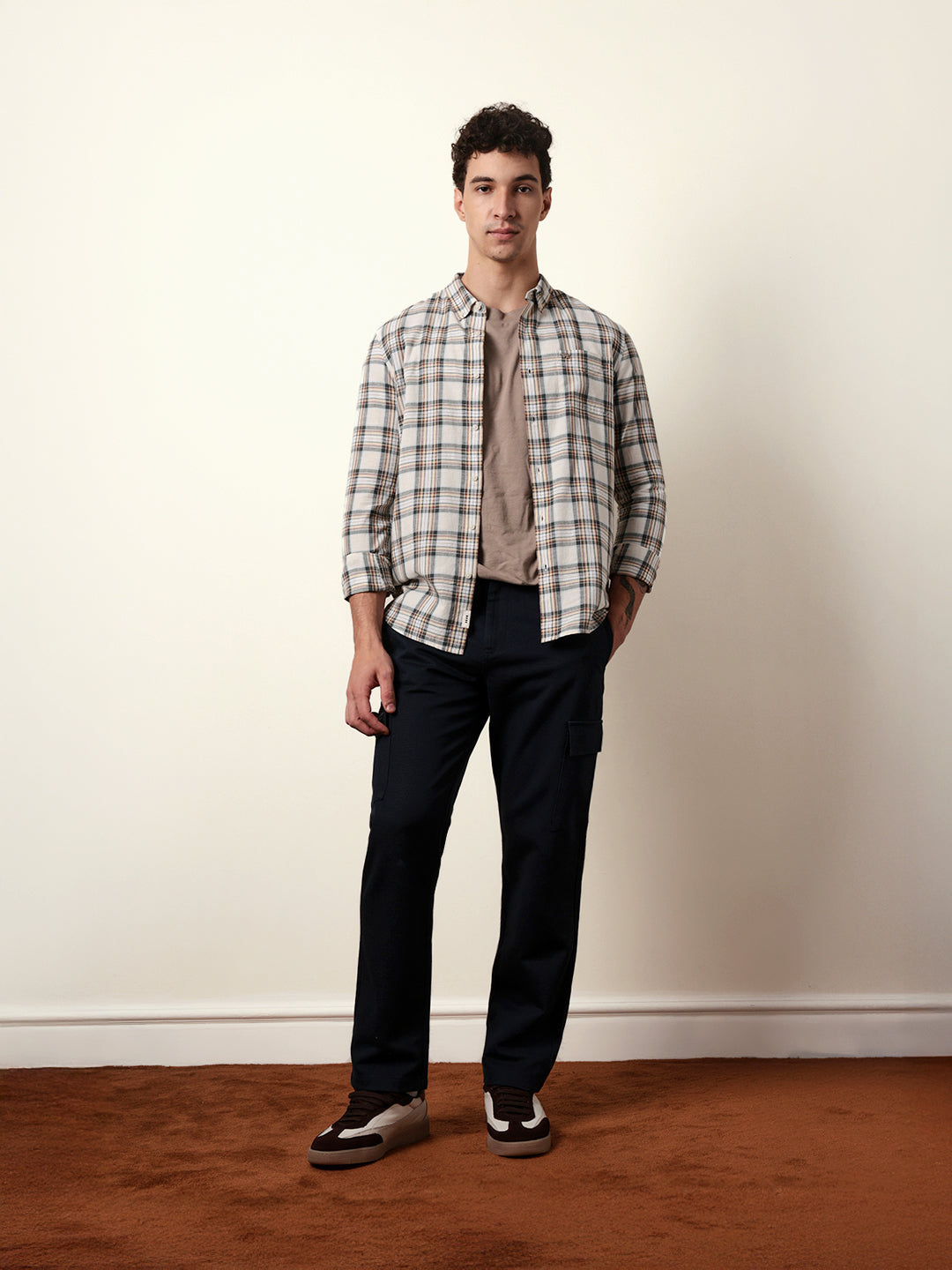 multicolor woven tartan checked slim fit casual shirt multicolor woven tartan checked slim fit casual shirt