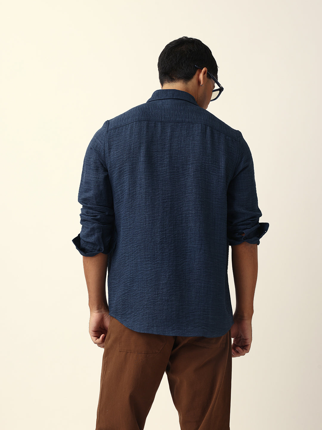 blue textured solid slim fit casual shirt blue textured solid slim fit casual shirt