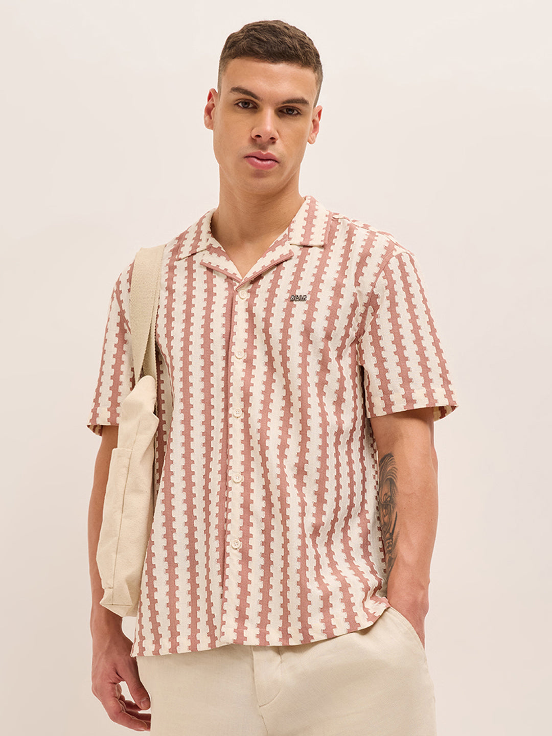 pink geometrical woven self design relaxed fit casual shirt pink geometrical woven self design relaxed fit casual shirt