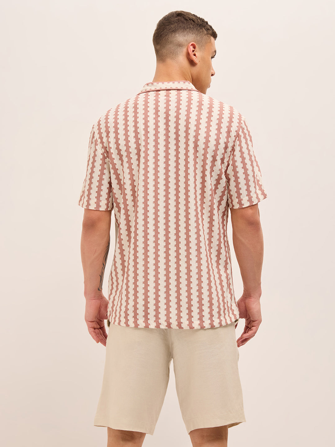 pink geometrical woven self design relaxed fit casual shirt pink geometrical woven self design relaxed fit casual shirt