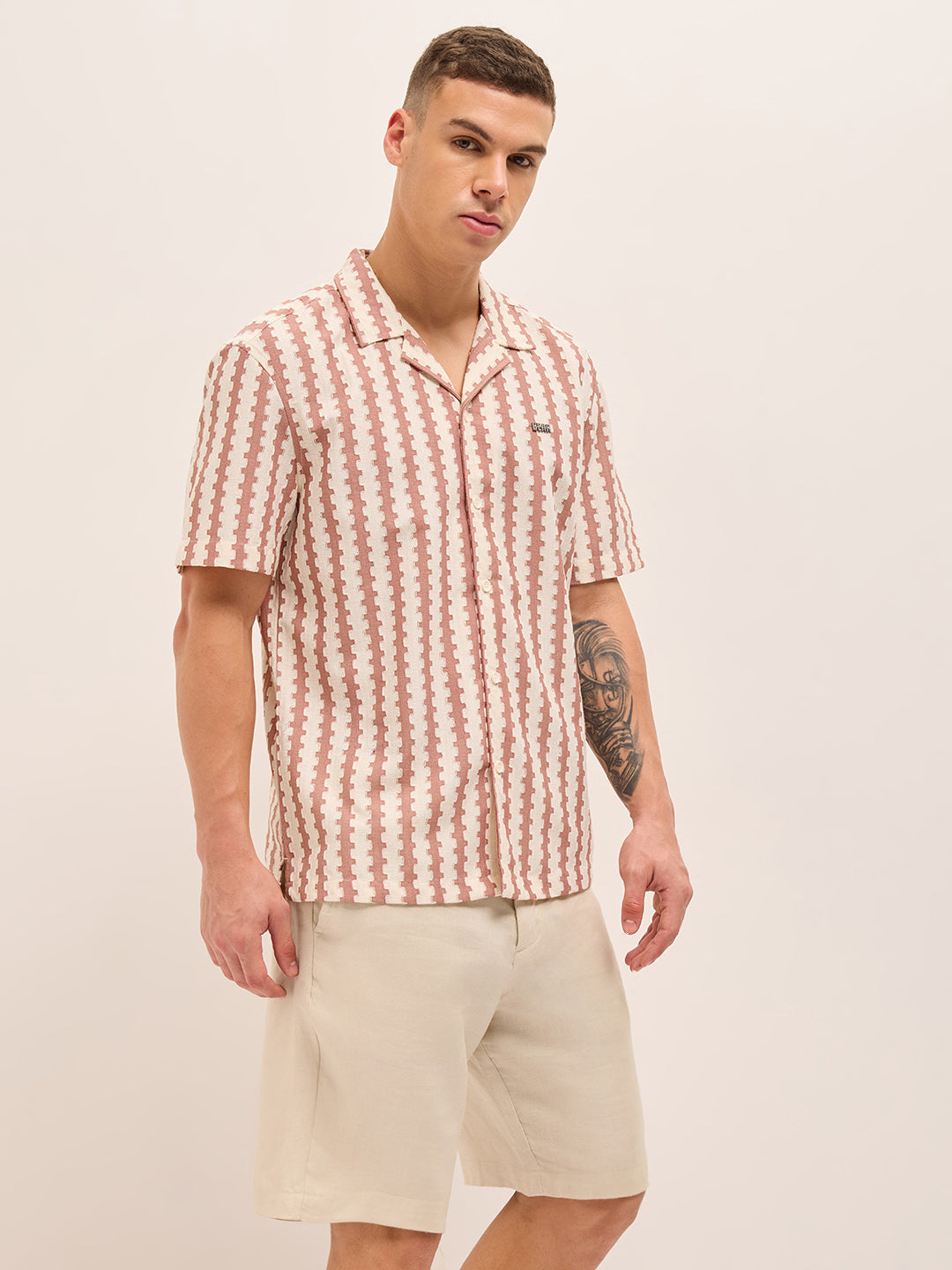 pink geometrical woven self design relaxed fit casual shirt pink geometrical woven self design relaxed fit casual shirt