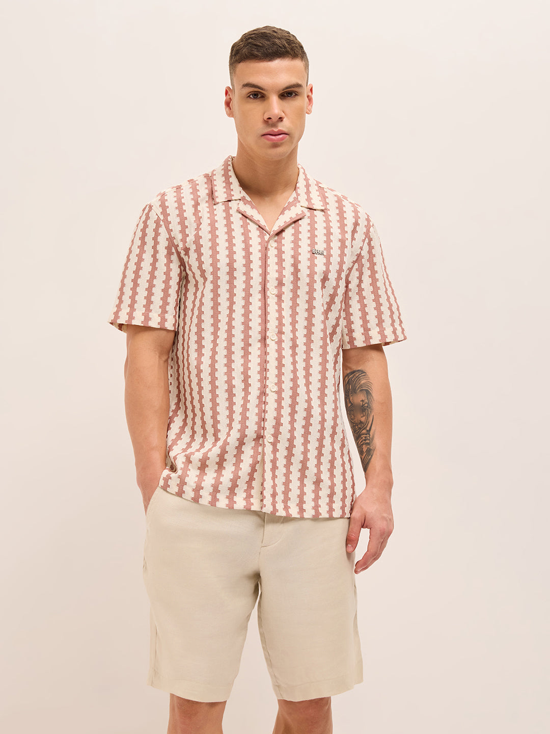 pink geometrical woven self design relaxed fit casual shirt pink geometrical woven self design relaxed fit casual shirt