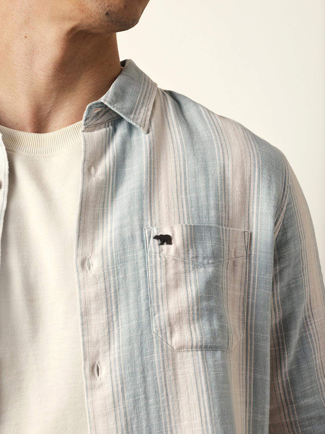 teal green with white herringbone striped slim fit casual shirt teal green with white herringbone striped slim fit casual shirt