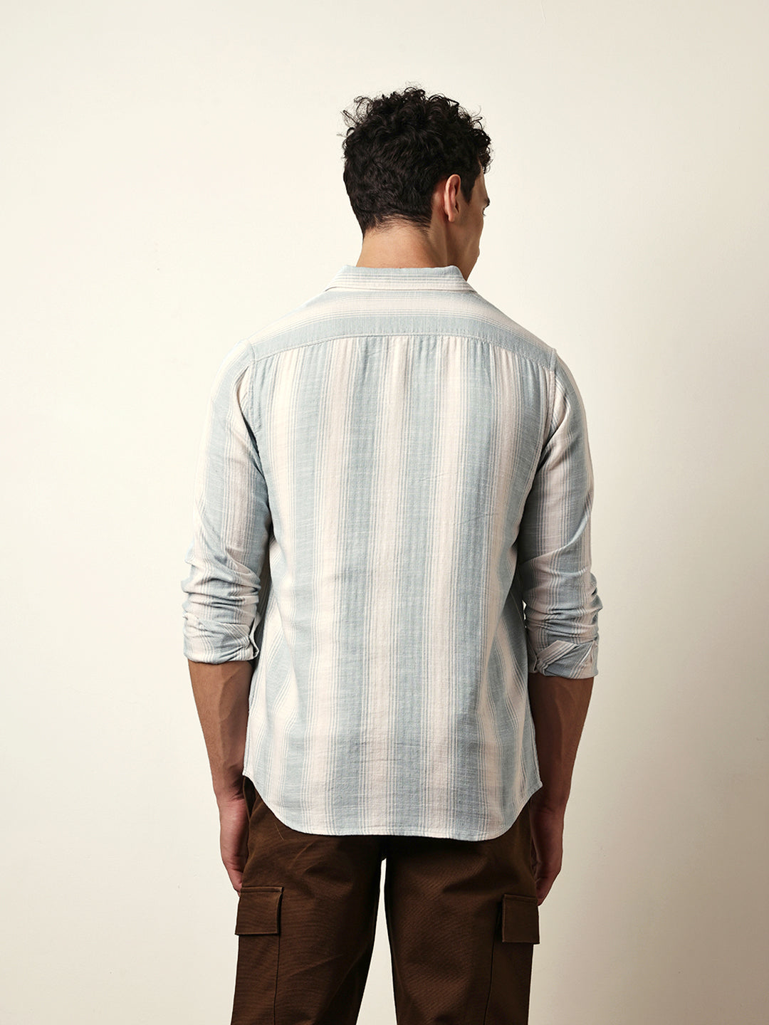 teal green with white herringbone striped slim fit casual shirt teal green with white herringbone striped slim fit casual shirt