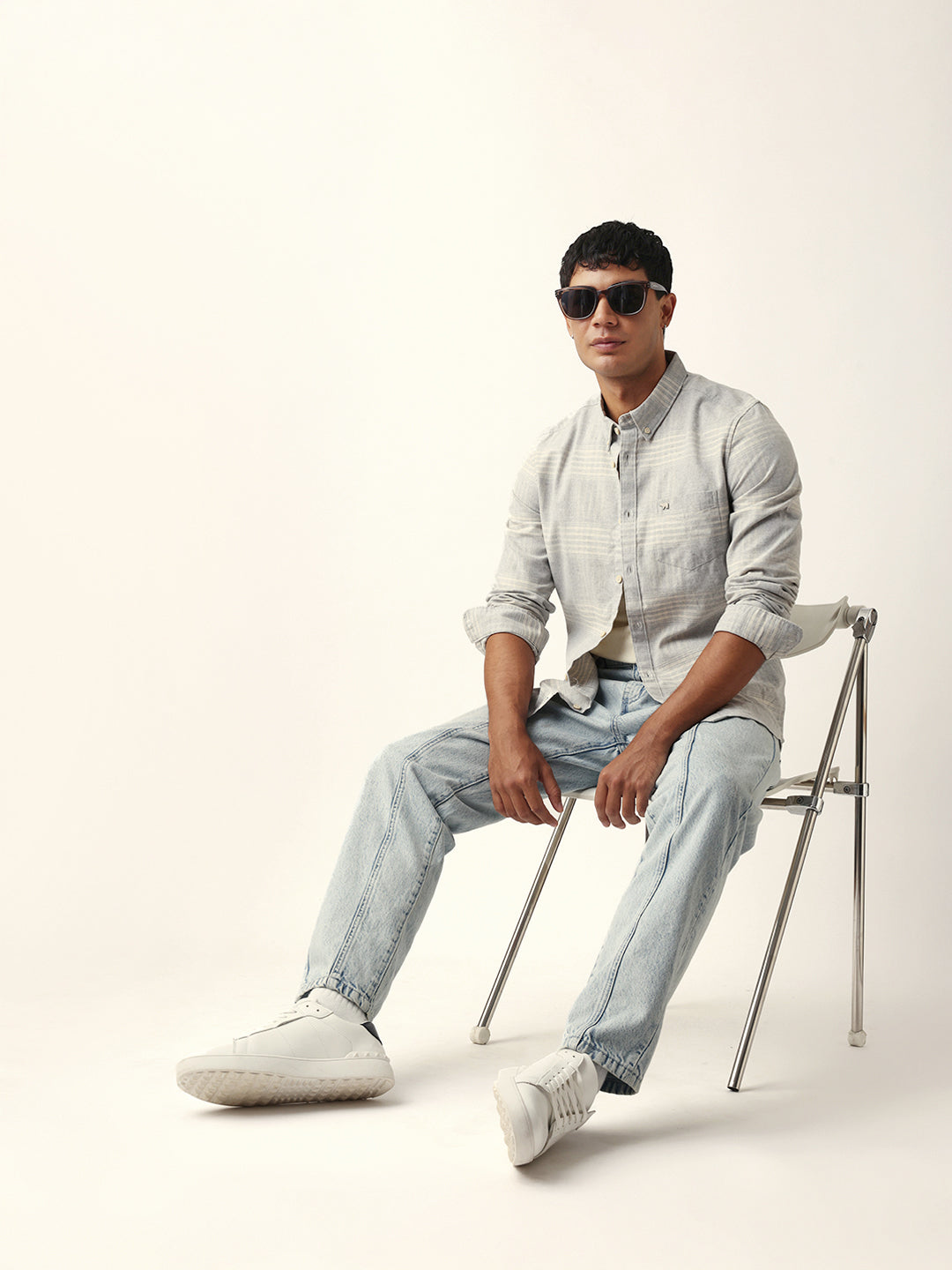 grey checked woven slim fit casual shirt grey checked woven slim fit casual shirt