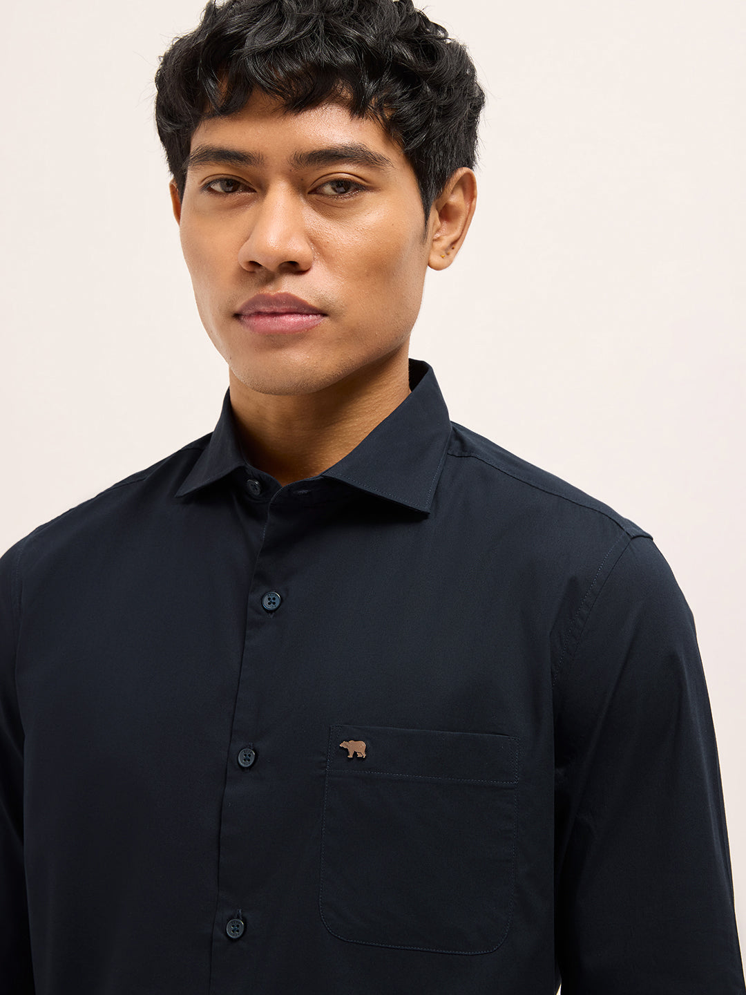 dark blue solid tailored fit formal shirt dark blue solid tailored fit formal shirt