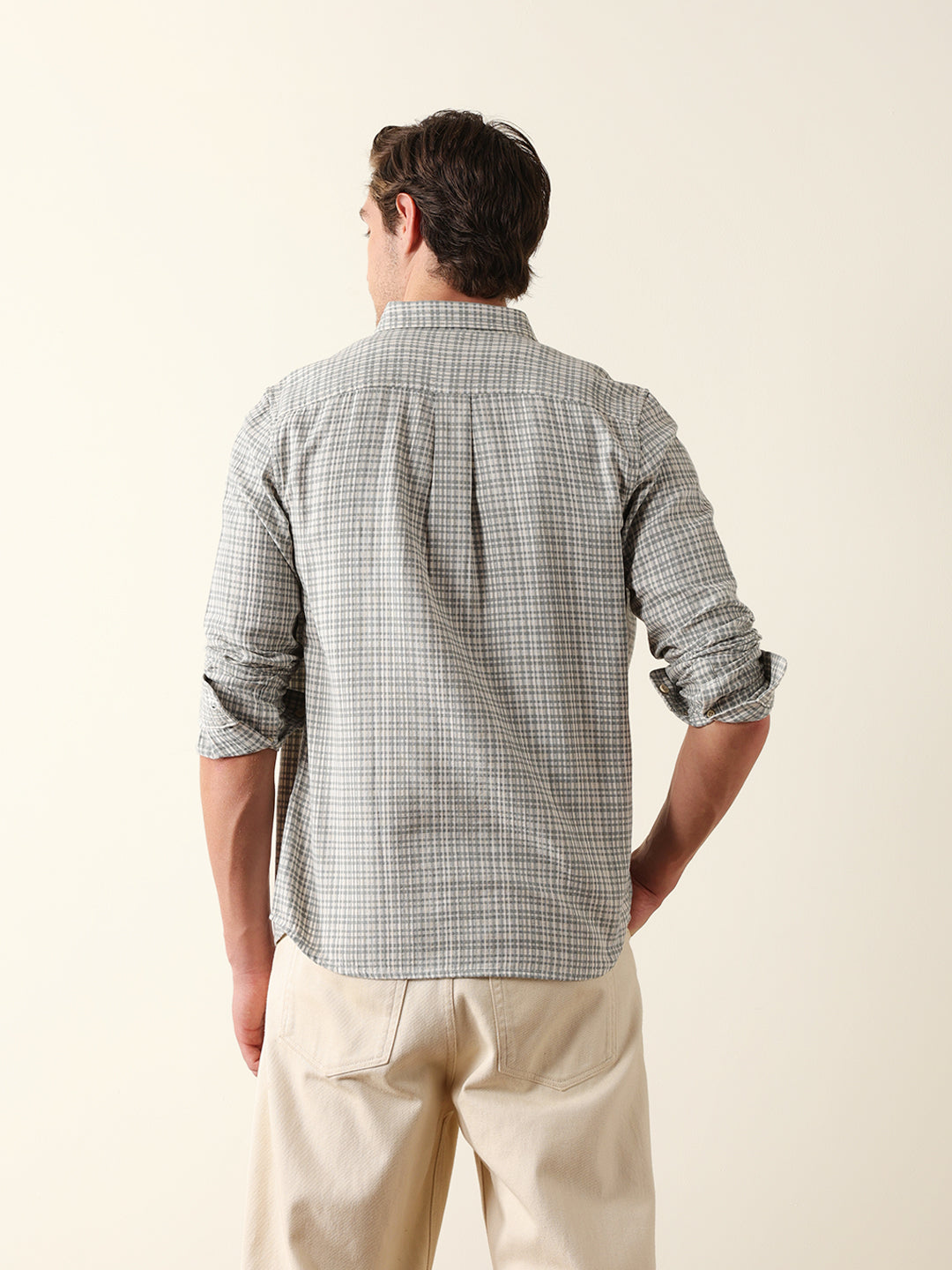 green woven micro check slim fit casual shirt green woven micro check slim fit casual shirt