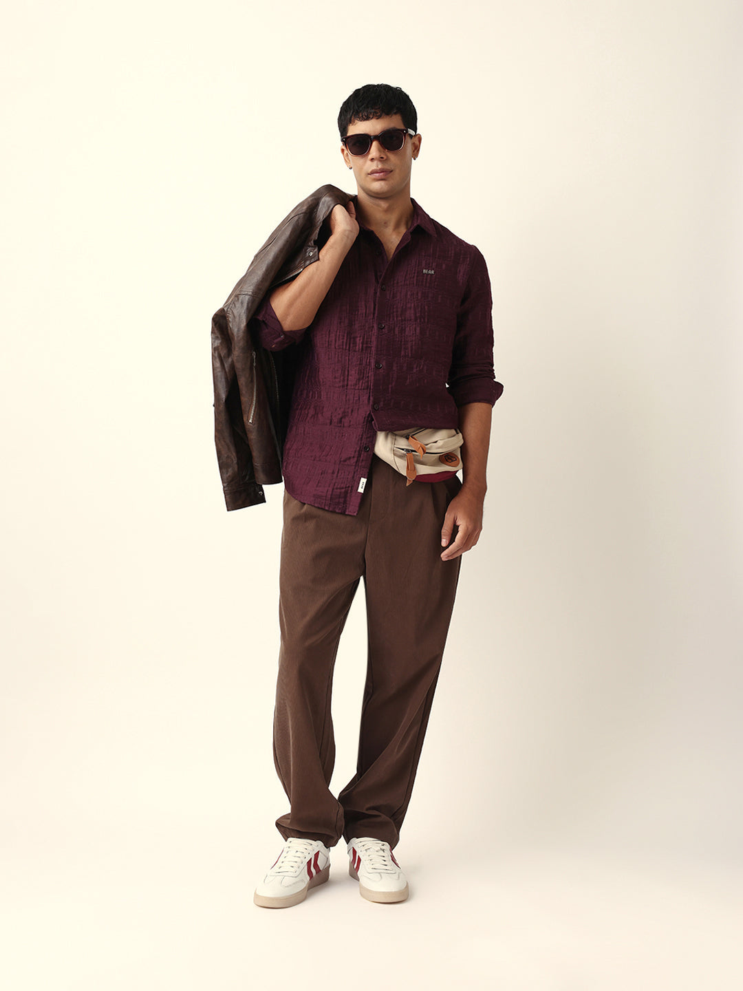 maroon textured woven self design slim fit casual shirt maroon textured woven self design slim fit casual shirt