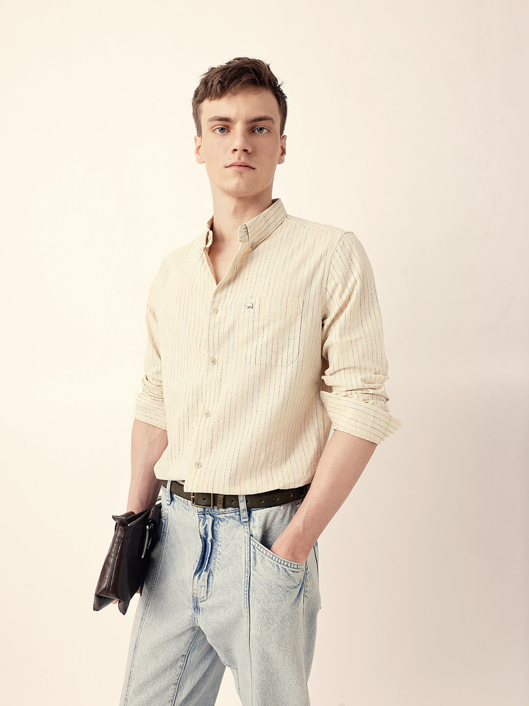 cream multi color vertical pinstripe slim fit casual shirt cream multi color vertical pinstripe slim fit casual shirt
