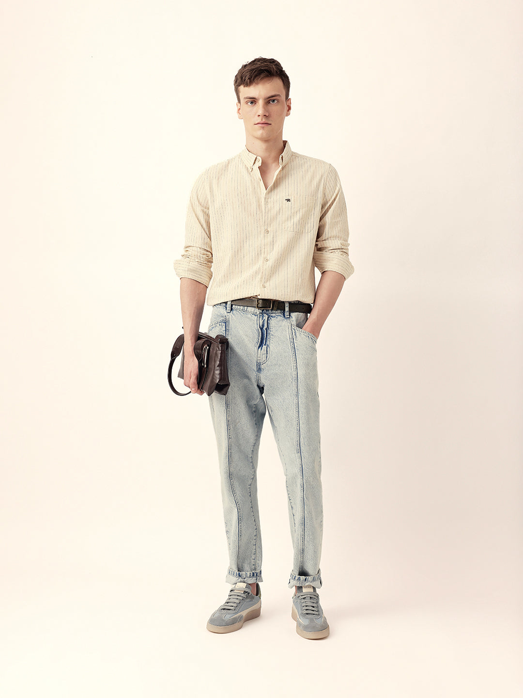 cream multi color vertical pinstripe slim fit casual shirt cream multi color vertical pinstripe slim fit casual shirt