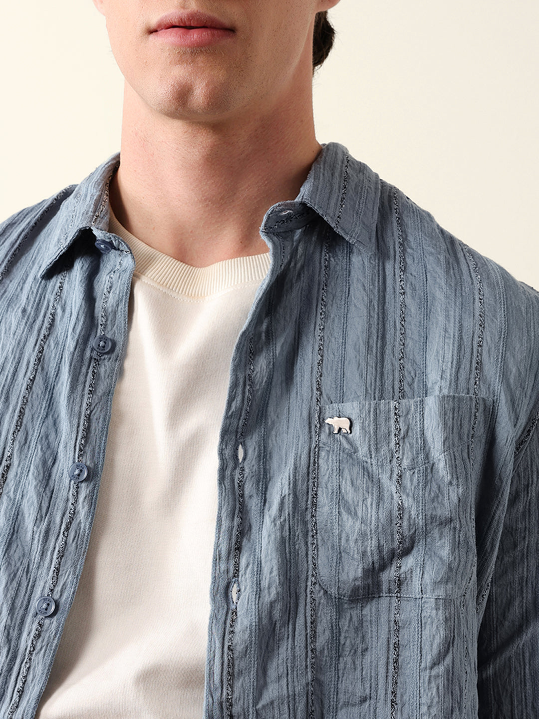 blue vertical seersucker pinstripe slim fit casual shirt blue vertical seersucker pinstripe slim fit casual shirt