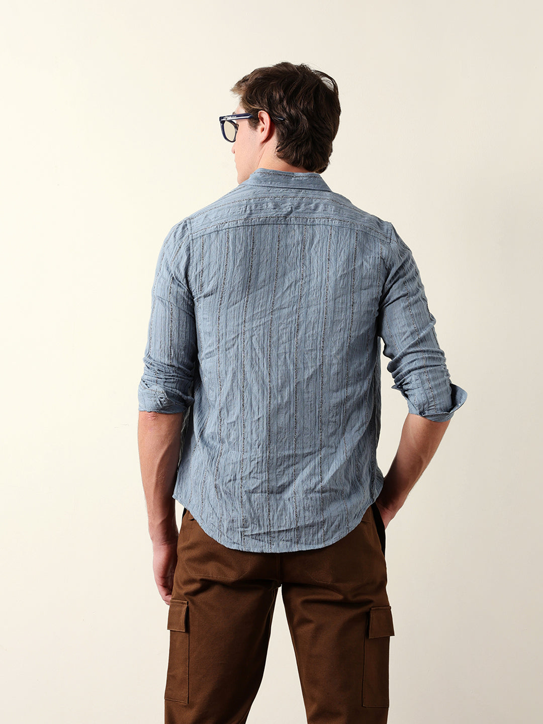 blue vertical seersucker pinstripe slim fit casual shirt blue vertical seersucker pinstripe slim fit casual shirt