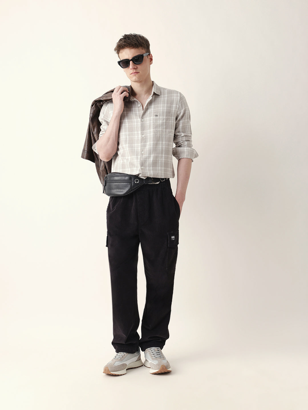 beige woven checkered slim fit casual shirt beige woven checkered slim fit casual shirt