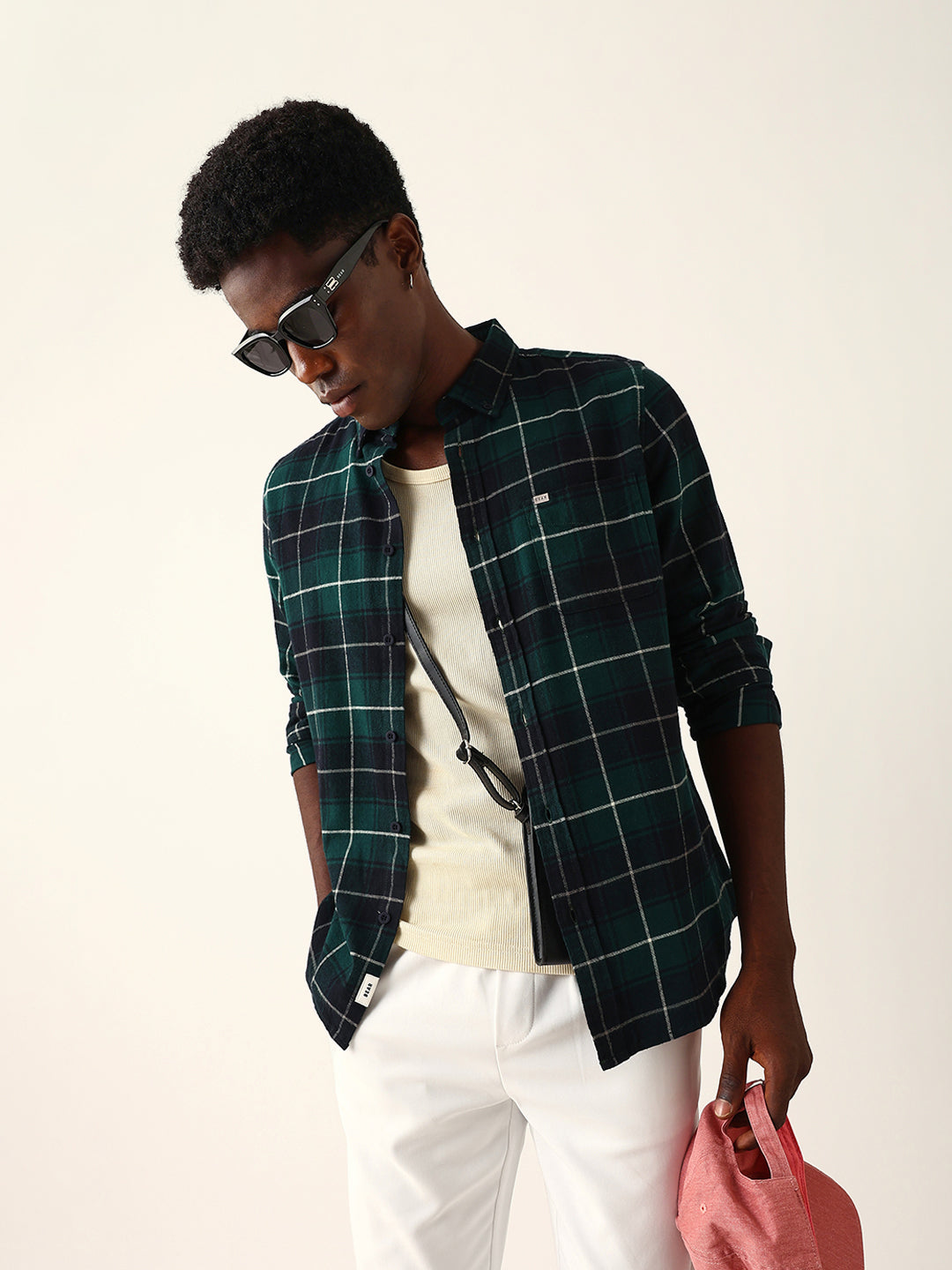 dark green & black flannel checked slim fit casual shirt dark green & black flannel checked slim fit casual shirt