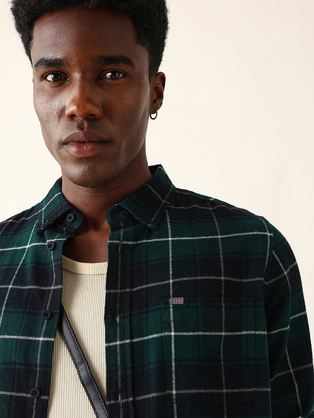 dark green & black flannel checked slim fit casual shirt dark green & black flannel checked slim fit casual shirt