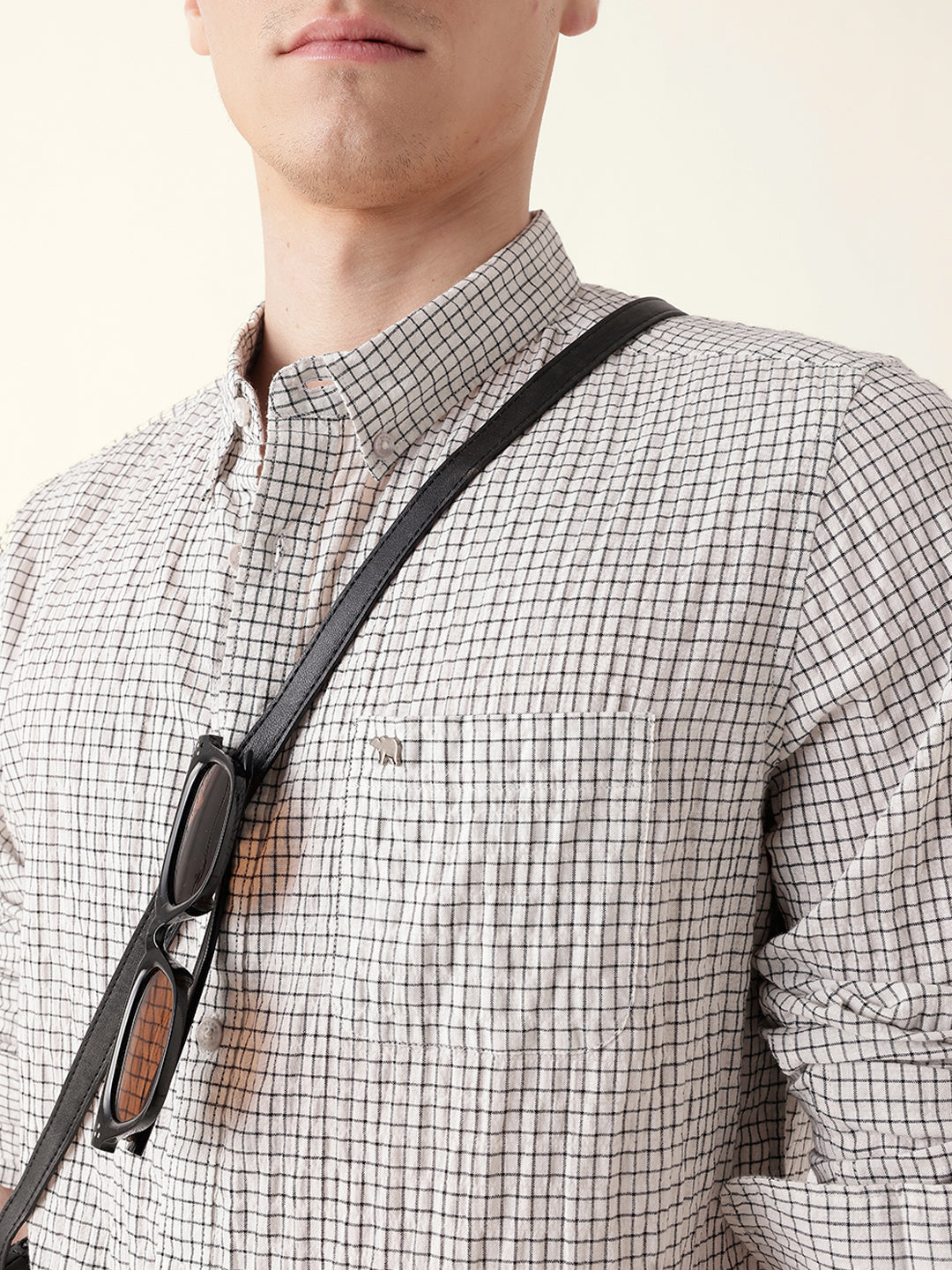 white with black woven micro checked slim fit casual shirt white with black woven micro checked slim fit casual shirt