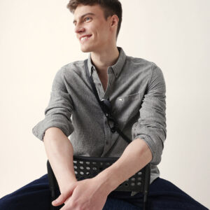 grey textured woven striped slim fit casual shirt