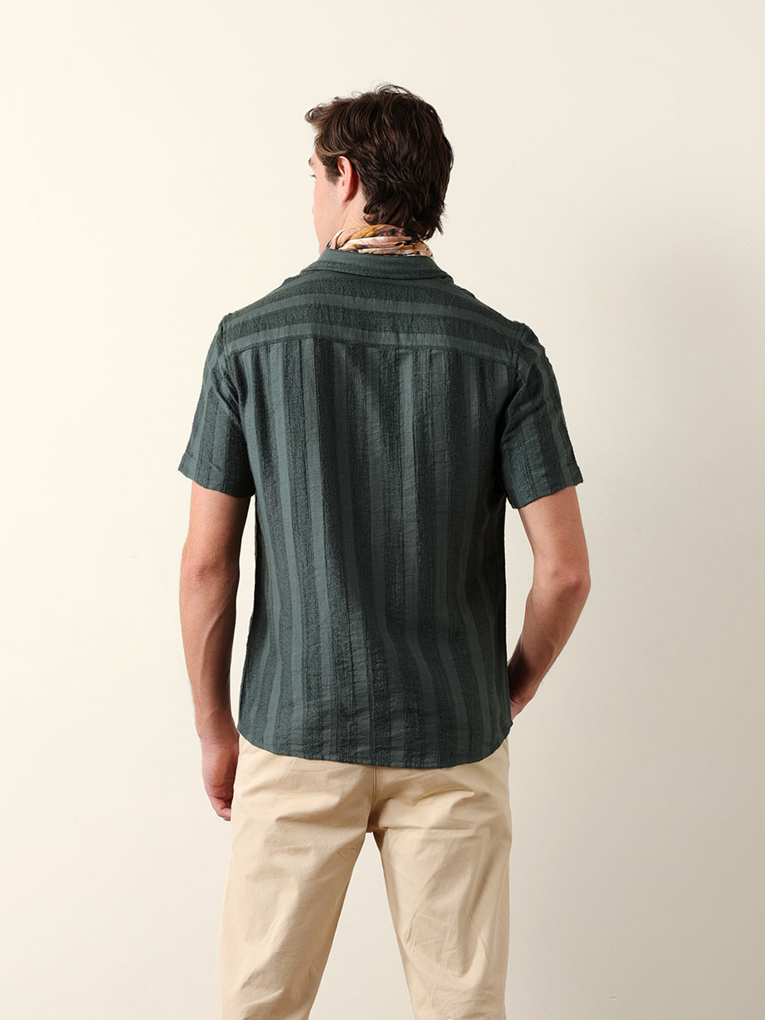 olive vertical stripe dobby woven regular fit casual shirt olive vertical stripe dobby woven regular fit casual shirt