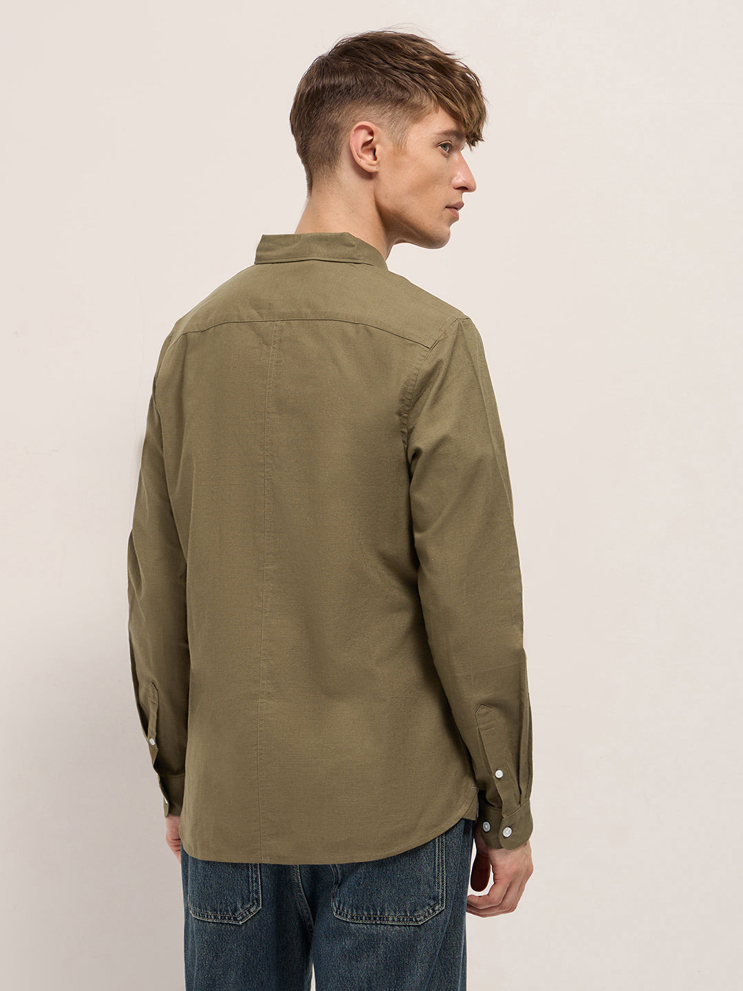 dark green cotton linen slim fit solid casual shirt dark green cotton linen slim fit solid casual shirt