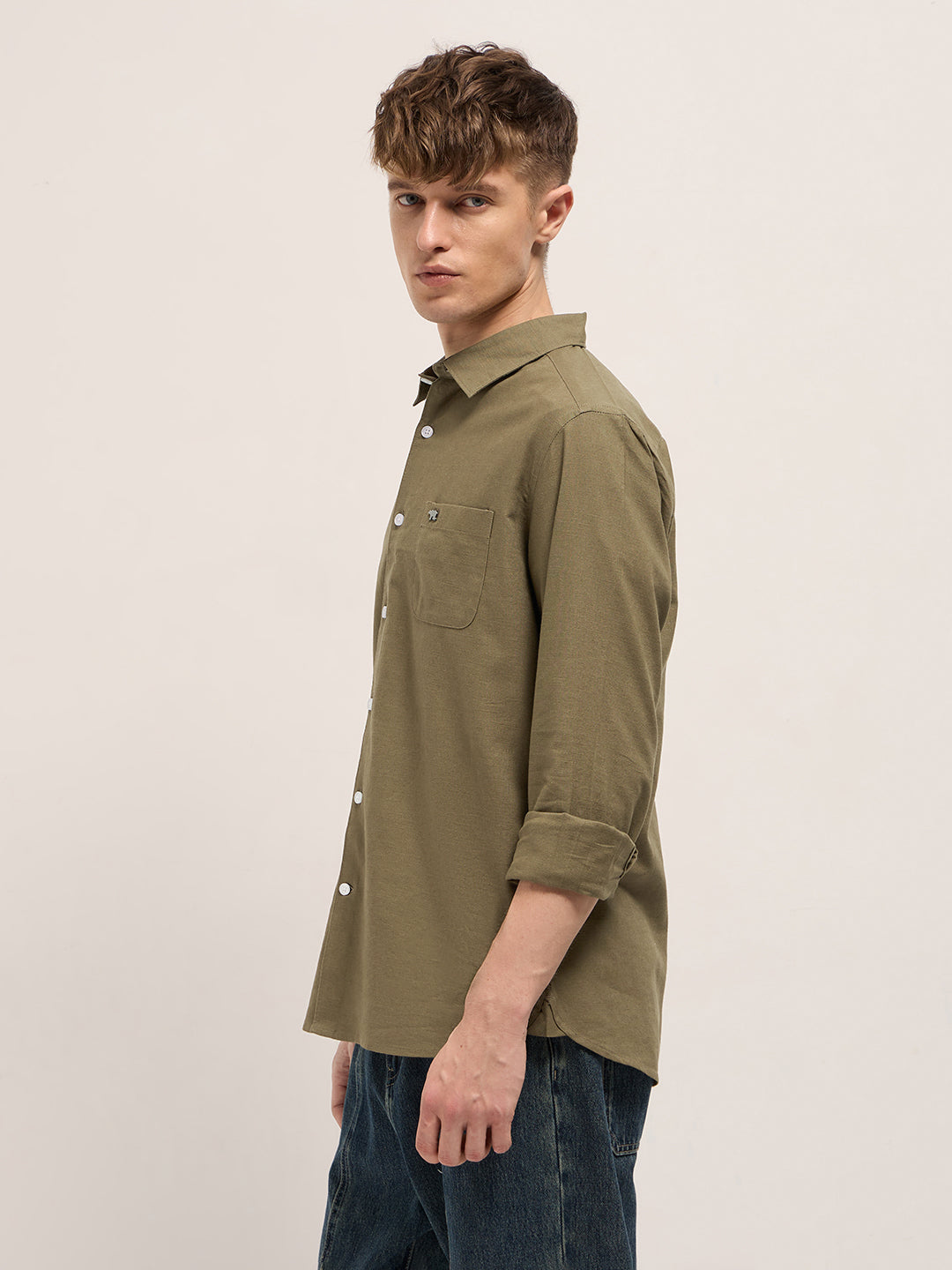 dark green cotton linen slim fit solid casual shirt dark green cotton linen slim fit solid casual shirt