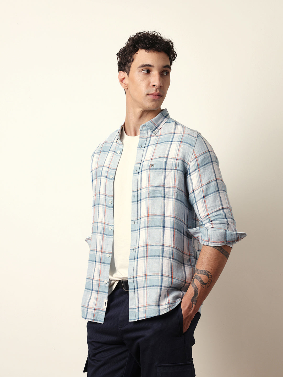 sky blue textured woven check slim fit casual shirt sky blue textured woven check slim fit casual shirt