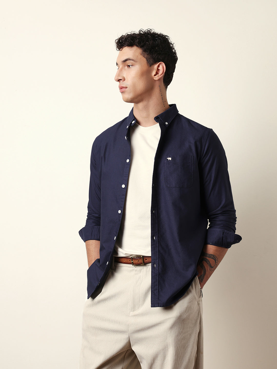 blue solid slim fit casual shirt with button down collar blue solid slim fit casual shirt with button down collar