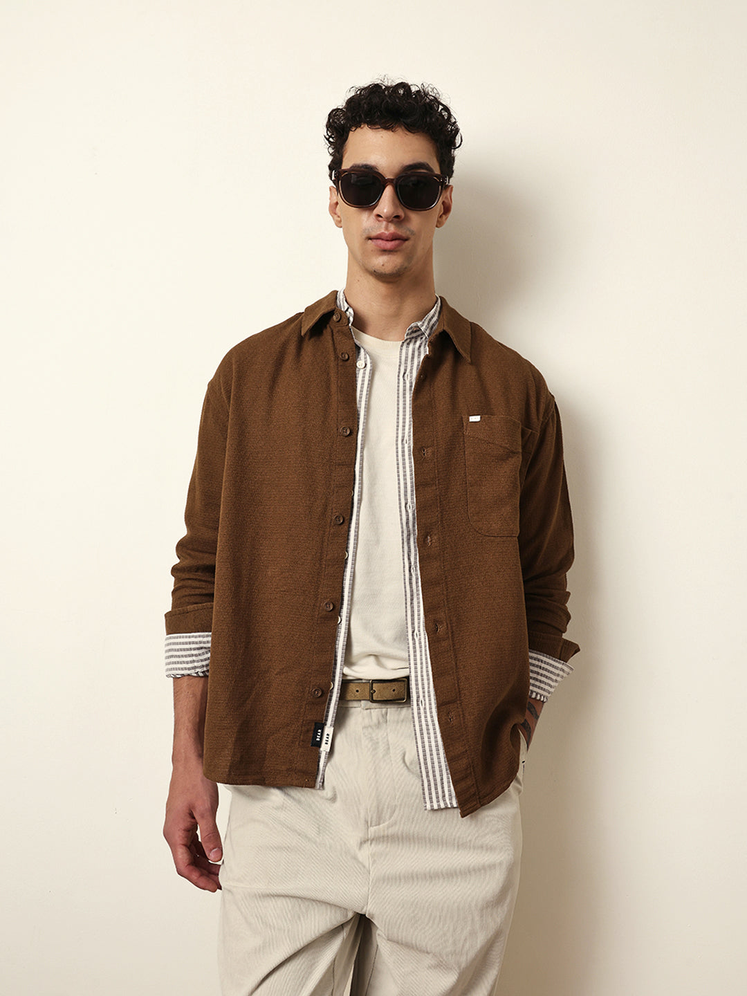 mustard textured crepe relaxed fit overshirt mustard textured crepe relaxed fit overshirt