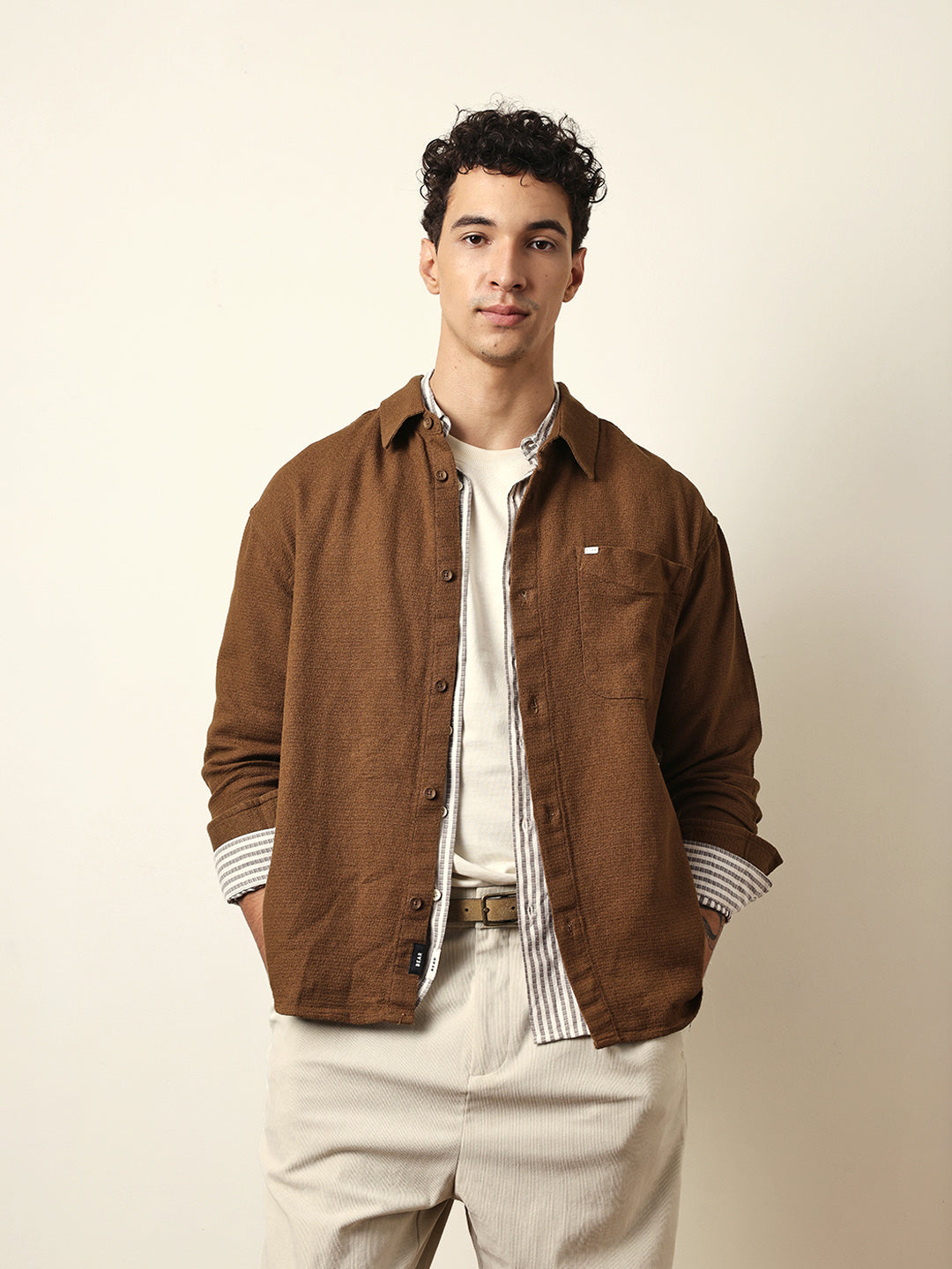 mustard textured crepe relaxed fit overshirt mustard textured crepe relaxed fit overshirt