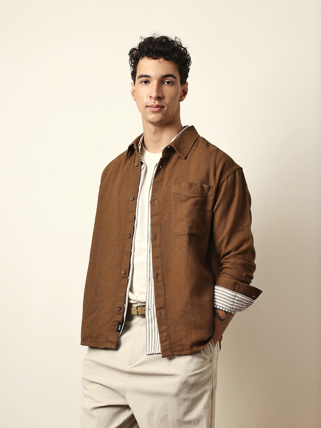 mustard textured crepe relaxed fit overshirt mustard textured crepe relaxed fit overshirt