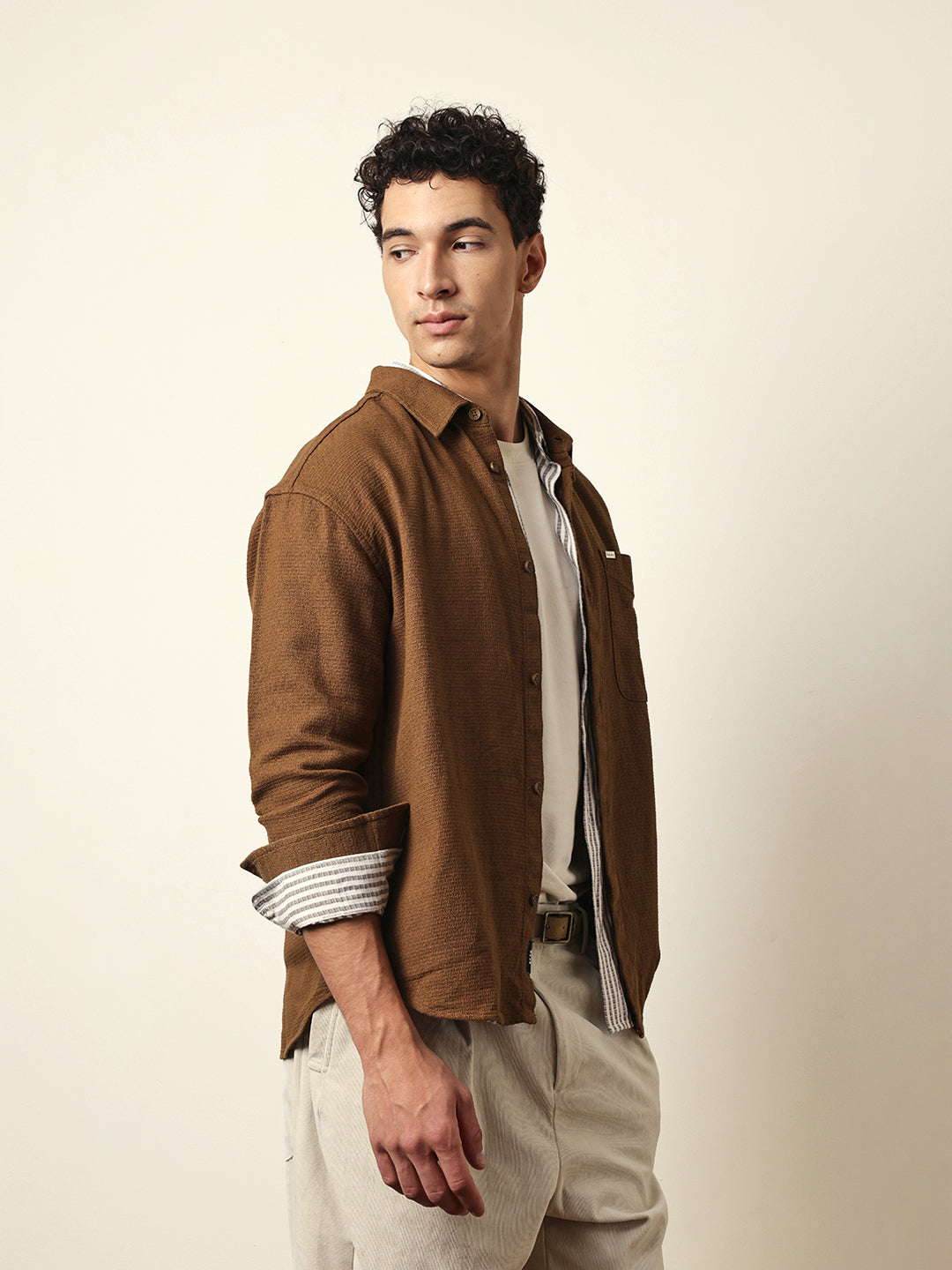 mustard textured crepe relaxed fit overshirt mustard textured crepe relaxed fit overshirt