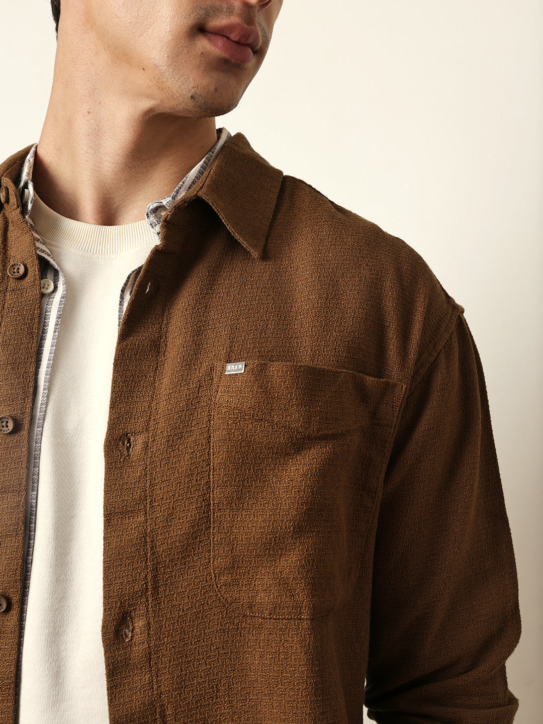 mustard textured crepe relaxed fit overshirt mustard textured crepe relaxed fit overshirt