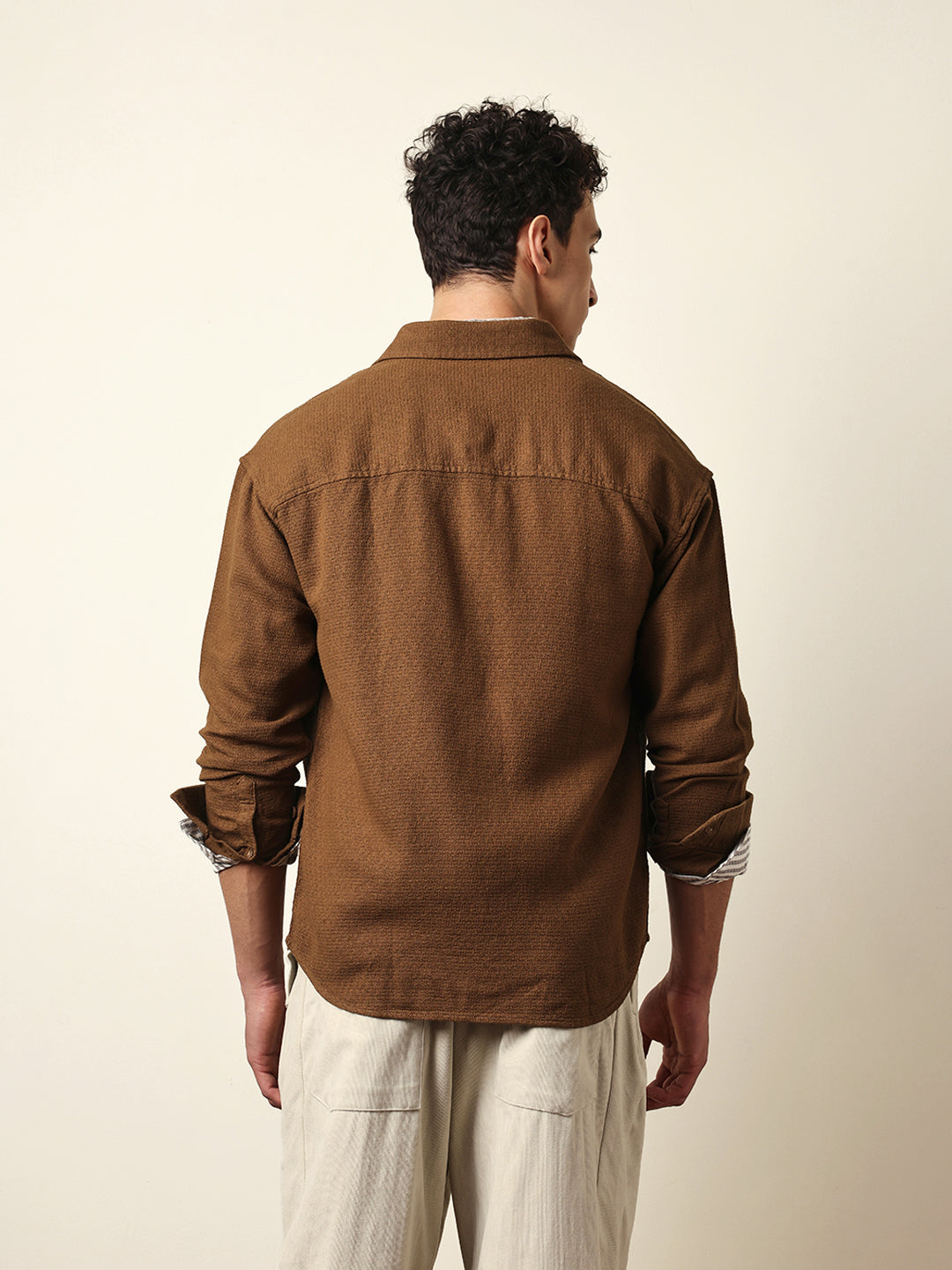 mustard textured crepe relaxed fit overshirt mustard textured crepe relaxed fit overshirt