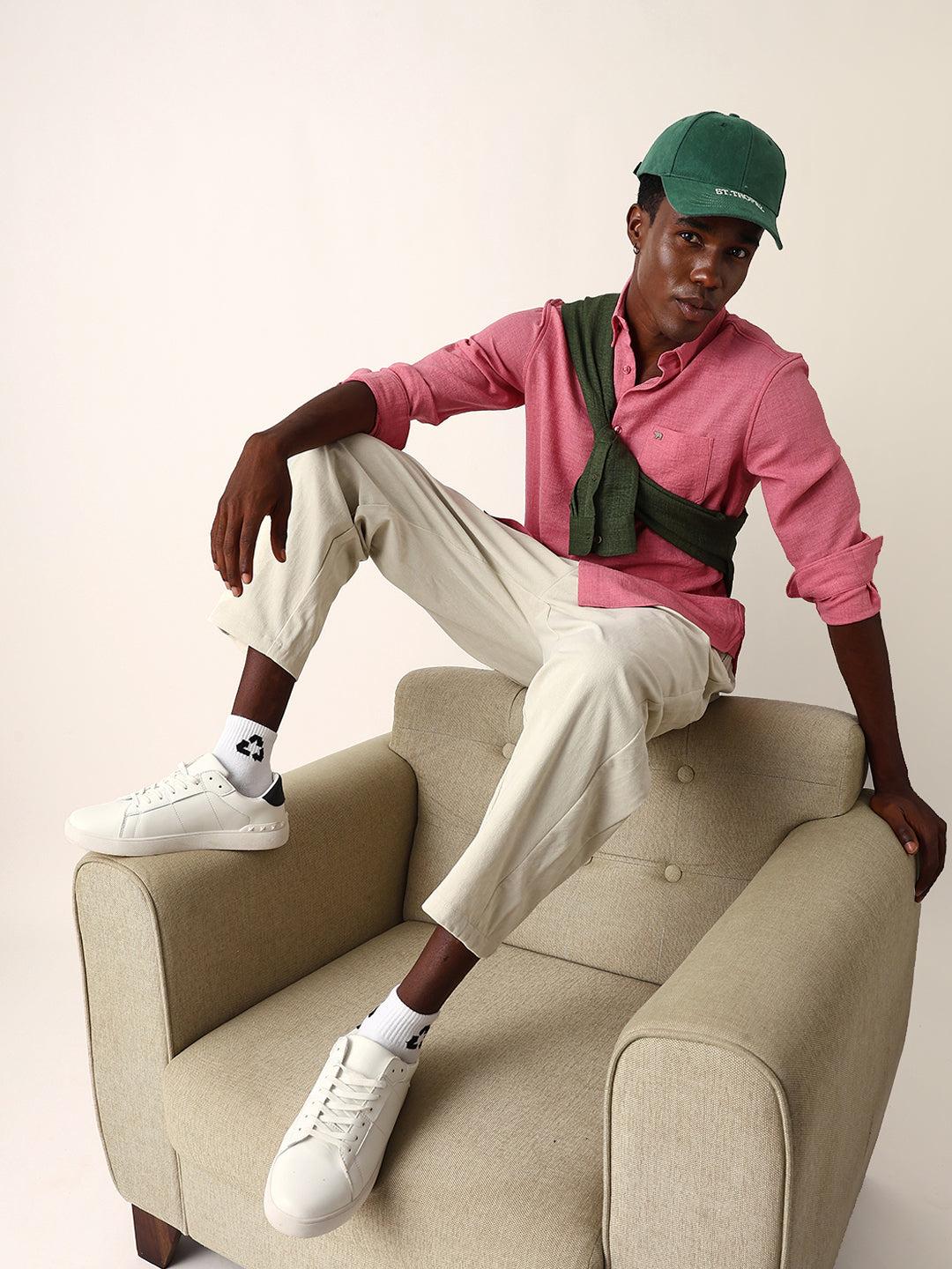 pink slim fit casual shirt with woven textured design pink slim fit casual shirt with woven textured design