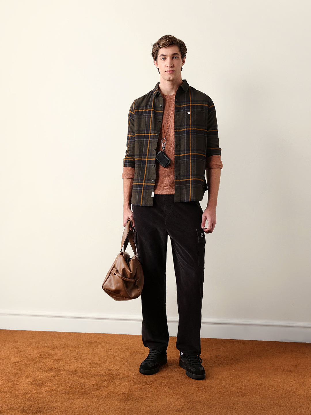 olive woven checked slim fit casual shirt olive woven checked slim fit casual shirt