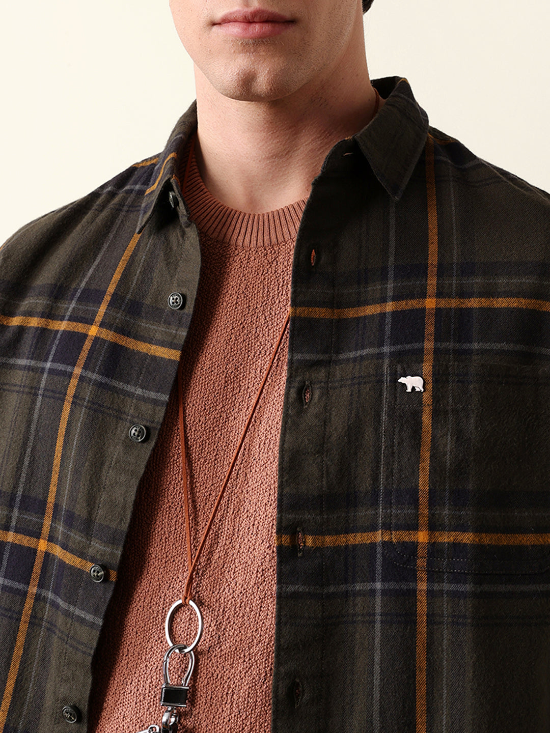 olive woven checked slim fit casual shirt olive woven checked slim fit casual shirt