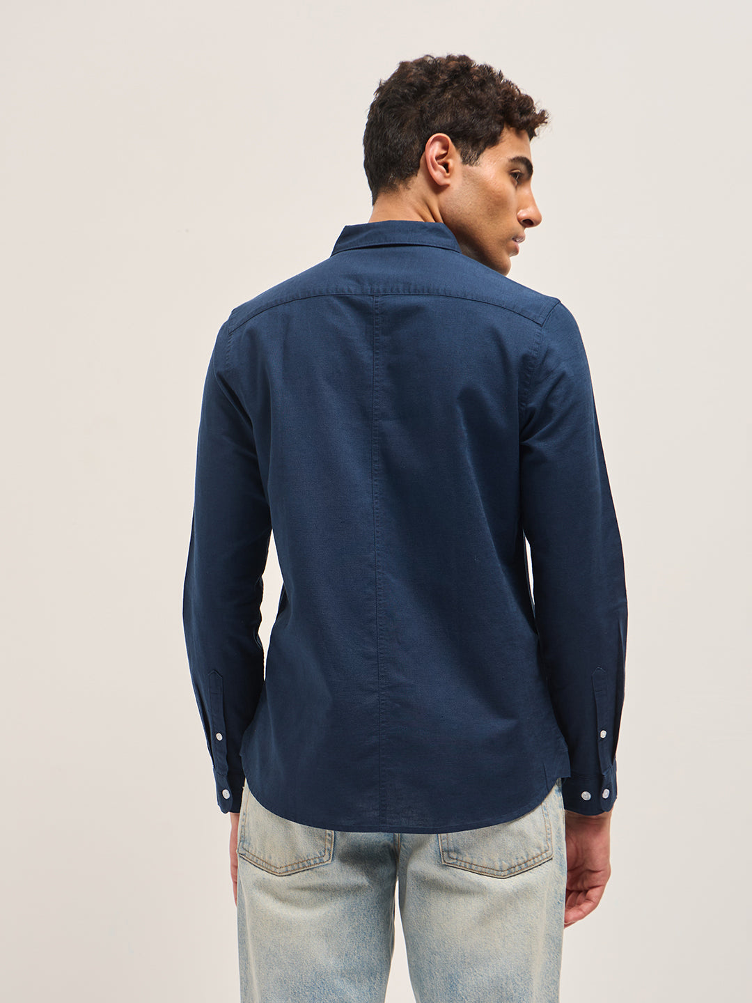 blue cotton linen slim fit solid casual shirt blue cotton linen slim fit solid casual shirt