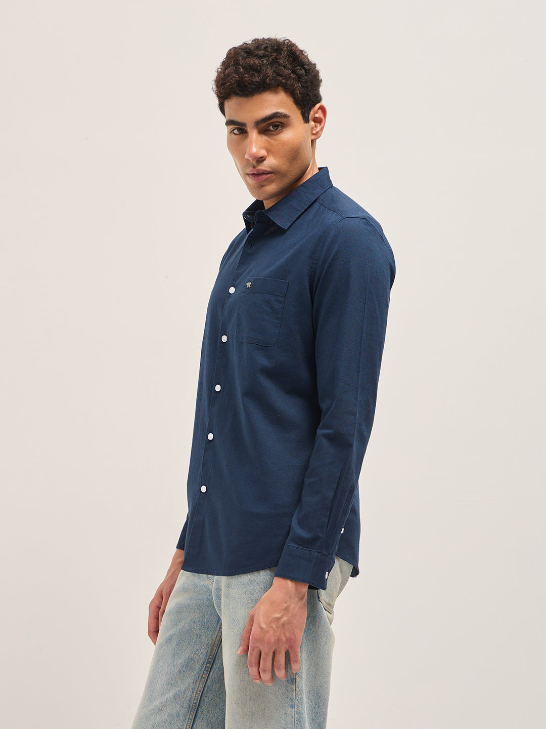 blue cotton linen slim fit solid casual shirt blue cotton linen slim fit solid casual shirt