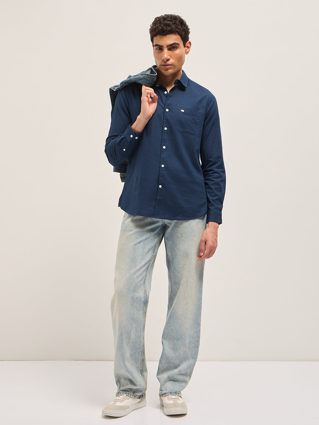 blue cotton linen slim fit solid casual shirt blue cotton linen slim fit solid casual shirt