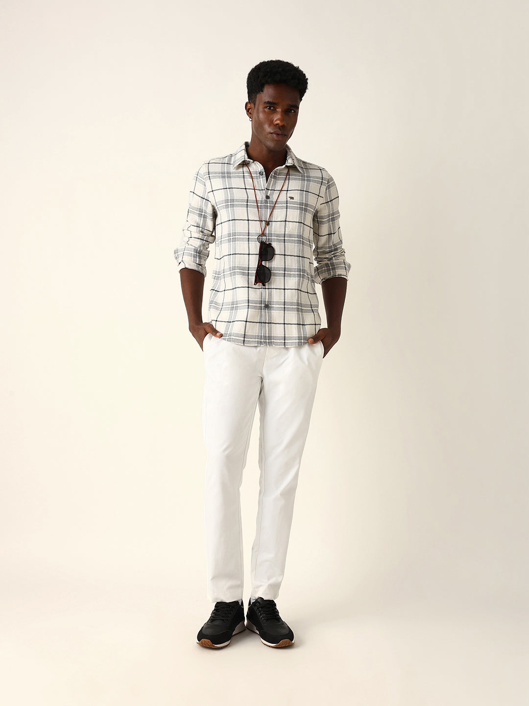 white & grey herringbone flannel checked regular fit casual shirt white & grey herringbone flannel checked regular fit casual shirt