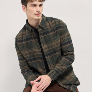 multi color checkered relax fit flannel overshirt