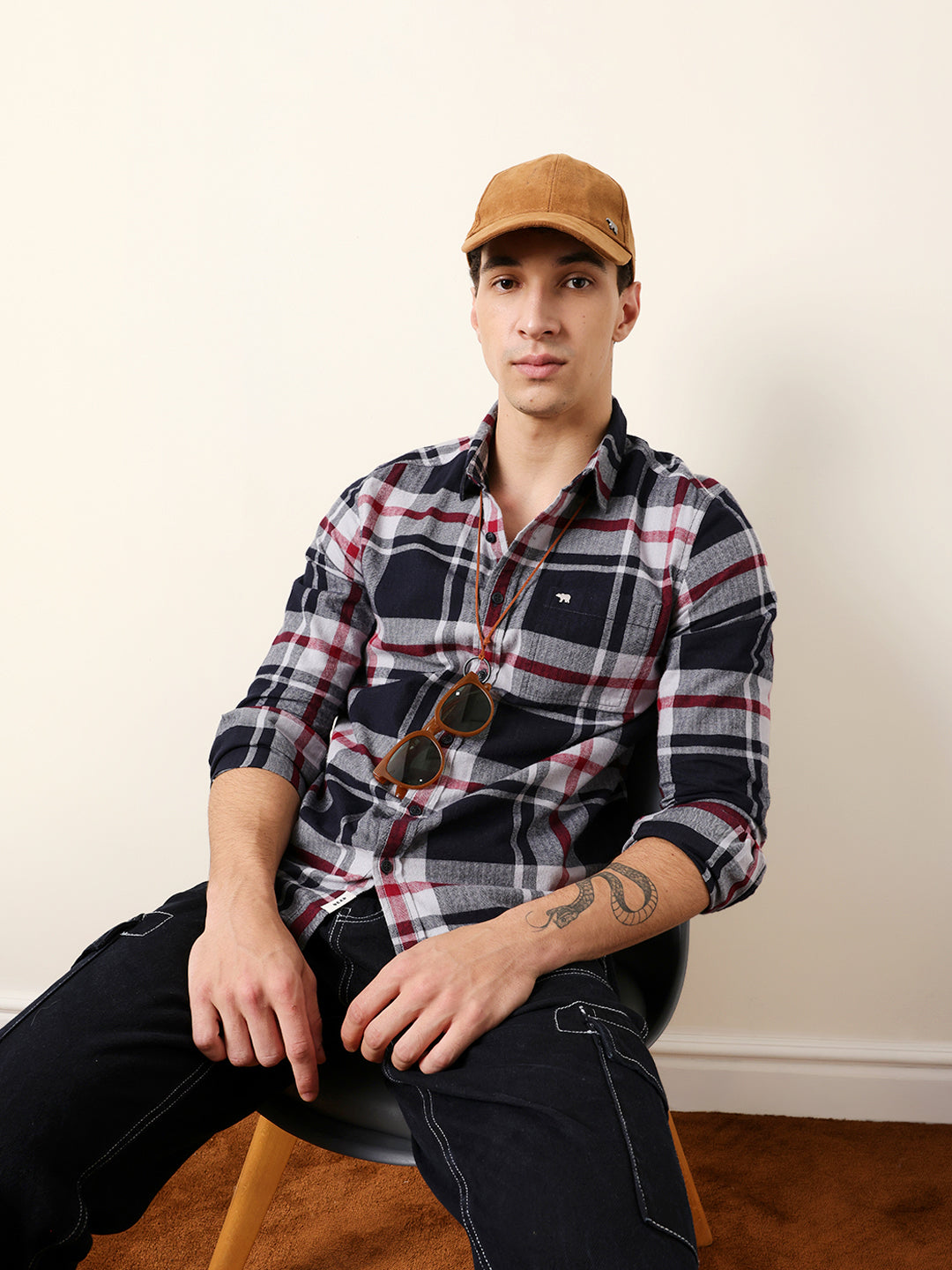 navy blue herringbone flannel checked regular fit casual shirt navy blue herringbone flannel checked regular fit casual shirt