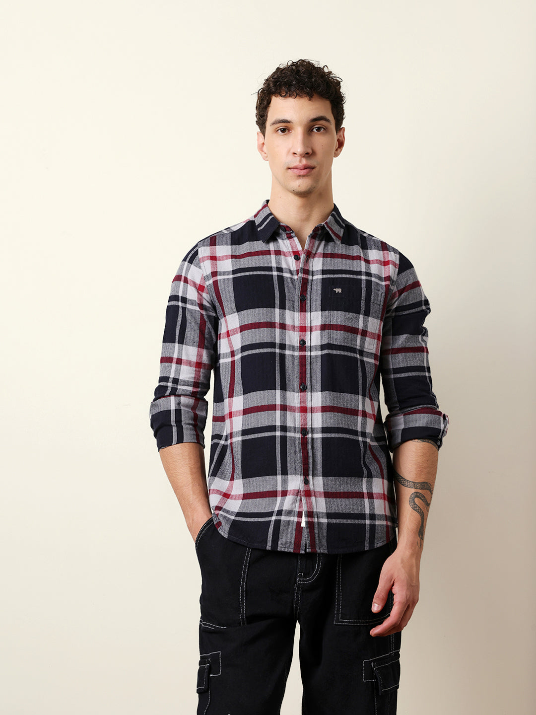 navy blue herringbone flannel checked regular fit casual shirt navy blue herringbone flannel checked regular fit casual shirt