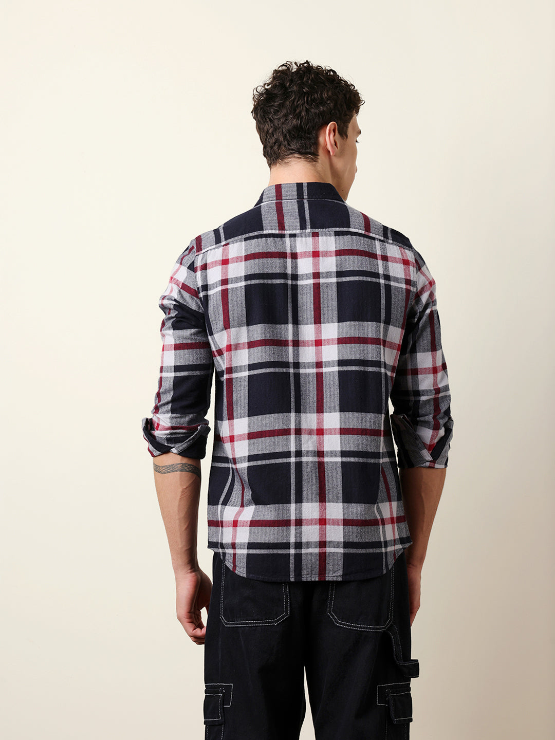 navy blue herringbone flannel checked regular fit casual shirt navy blue herringbone flannel checked regular fit casual shirt