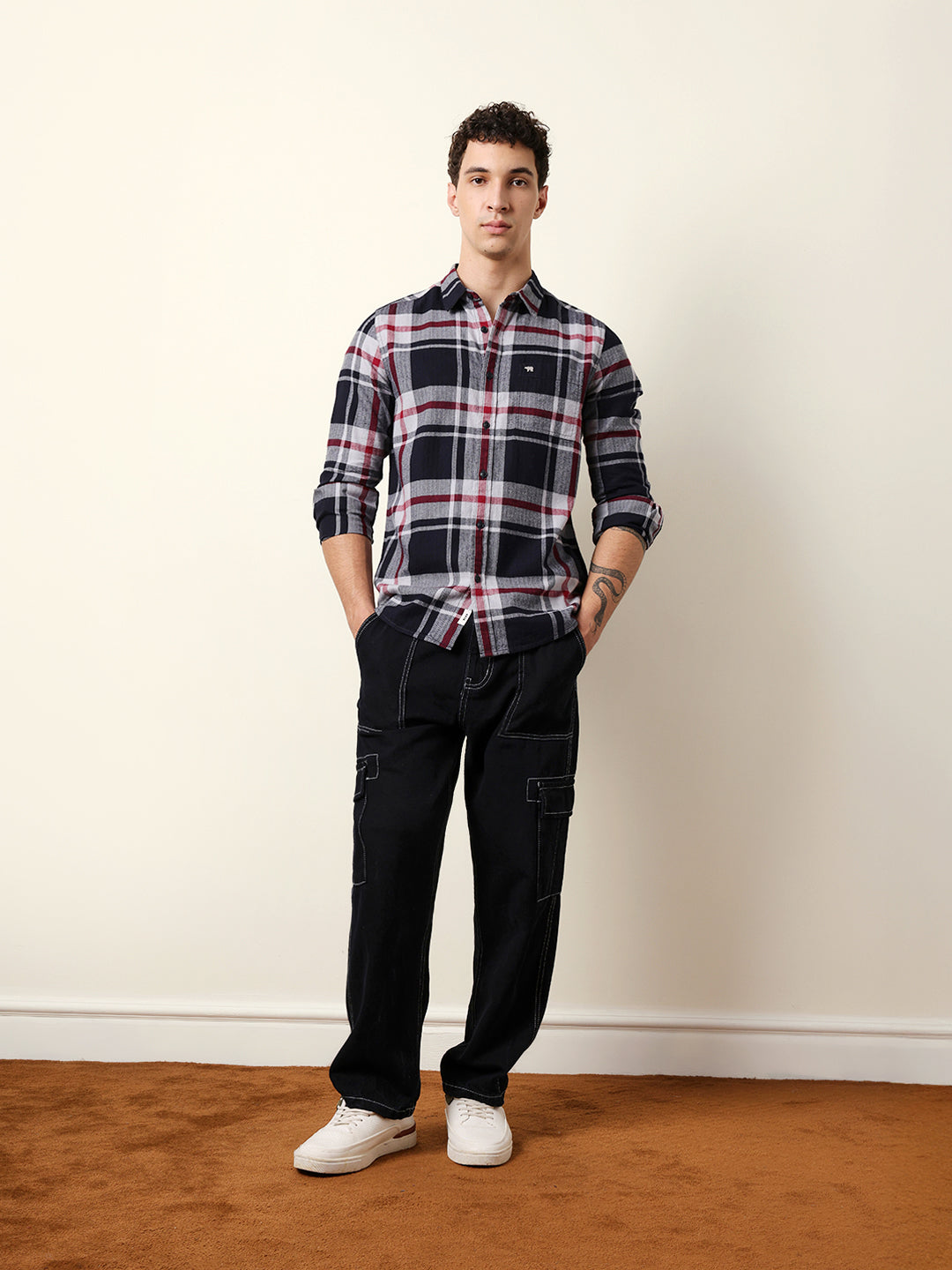 navy blue herringbone flannel checked regular fit casual shirt navy blue herringbone flannel checked regular fit casual shirt