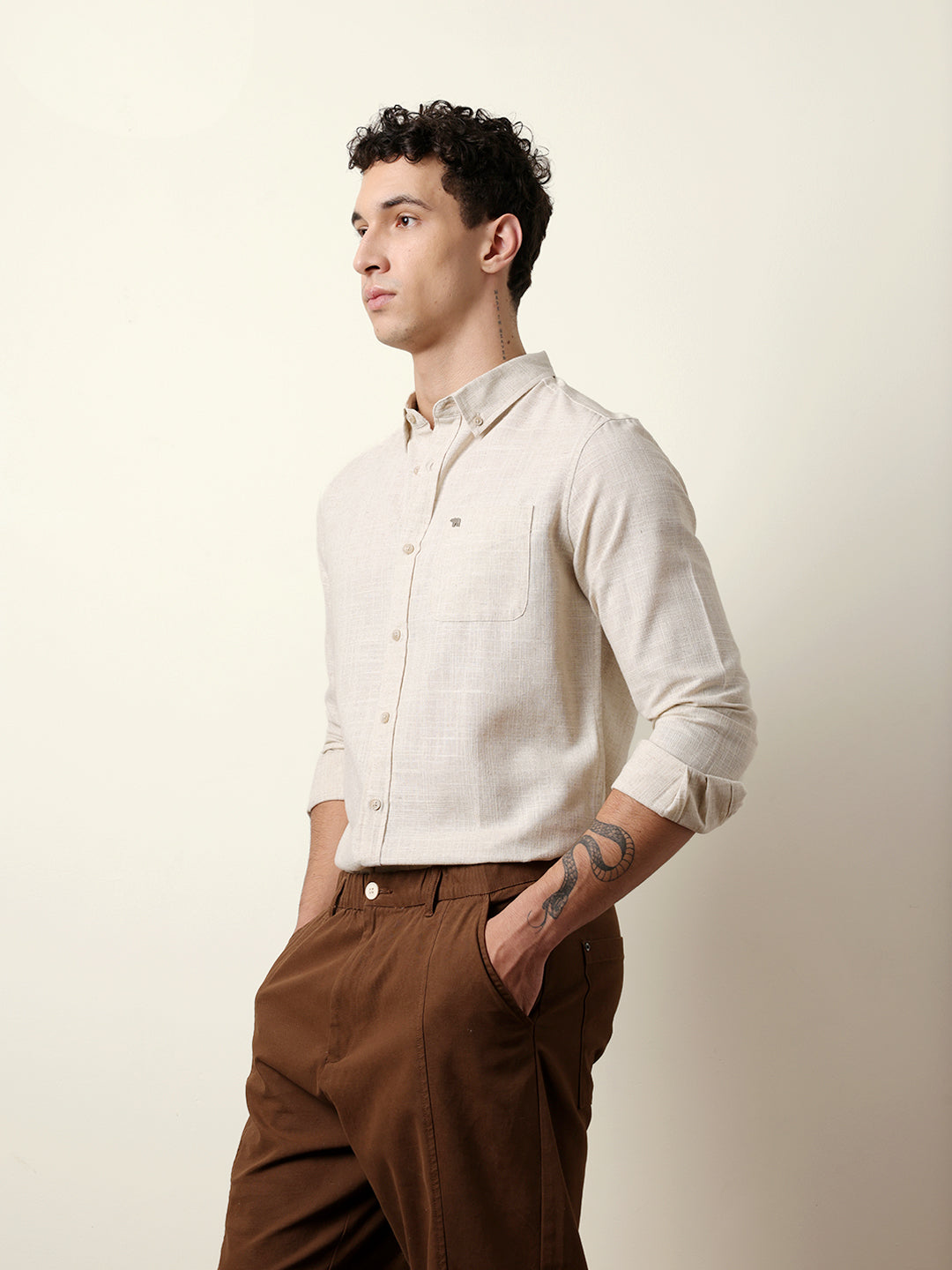 light cream slub textured woven slim fit casual shirt light cream slub textured woven slim fit casual shirt