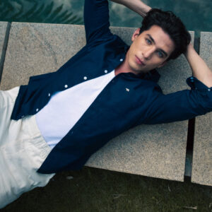 blue cotton linen slim fit solid casual shirt