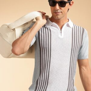 men's white brown linen t shirt