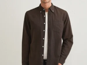 coffeebrowncottonlinenshirt 6